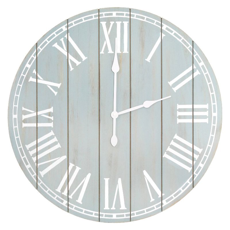 23" Wood Plank Rustic Coastal Wall Clock - Elegant Designs, 1 of 7