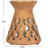 Storied Home 6.5 Inches Debossed Terra-cotta Candle Pillar Holder for 3 Inches Pillar, Natural and Blue - 2 of 4