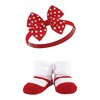 Hudson Baby Infant Girls Headband and Socks Giftset, Red Houndstooth, One Size - 4 of 4