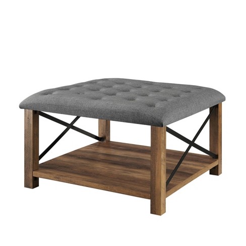 Rustic farmhouse deals ottoman