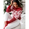 Womens Long Sleeve Pullover Sweater Kint Shirt Fall Casual Christmas Snow Jacquard Crew Neck Top - 3 of 4