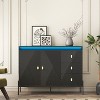 KTMBDW Sideboard Buffet with 3 Wood Drawers, Storage, Coffee Bar with LED Light, 2 Doors, Modern Accent Console Table for Kitchen Dining Room, Black - 2 of 4