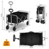 NAYSAYE Foldable Dolly Utility Wagon Heavy Duty Garden Cart Portable Outdoor Carrier for Yard Use, Black, 29.33"*17.13"*33.46" - 3 of 4