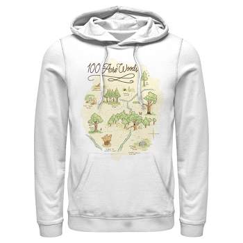 Men's Winnie the Pooh 100 Acre Woods Map Pull Over Hoodie