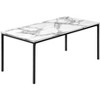 Monarch Specialties Table Set 3pcs Set Coffee End Black Metal White Marble Look Laminate Contemporary Modern - 3 of 4