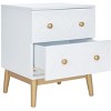 Ottoline 2 Drawer Patterned Nightstand - NST5008 - White/Gold - Safavieh - 3 of 4