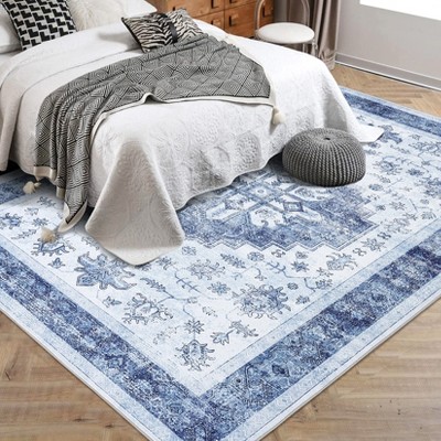 Garvee Large Machine Washable Area Rug - Soft Floral Indoor Carpet, Stain Resistant Non-Slip Design for Living Room, Dining Table