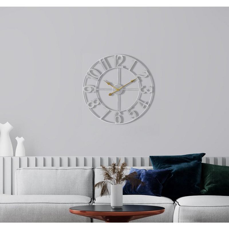 Sorbus Large Wall Clock for Living Room Decor - Numeral Wall Clock for Kitchen - 16-inch Wall Clock Decorative (Silver), 2 of 8