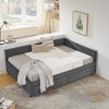 Full Size Upholstered Tufted Daybed with Two Drawers, Comfortable Backrest, and Armrests for Bedroom or Guest Room - 3 of 4