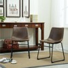 DOMETOUR Vintage PU Leather Dining Chairs Set of 2 - 2 of 4