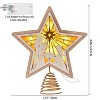 Aoibox 1 Piece 3D Wooden Star Christmas Tree Topper White Hollow Design LED Light 3 Modes 6 Hour Timer 7.87 x 8.86 Inch Holiday Decor - 3 of 4