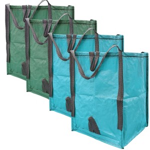 Heavy Duty Home and Yard Bags- 48 Gallons Holds Up to 1500 Pounds - 4 pack, Green*2 & Turquoise*2 - 1 of 4