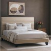 Bed Frame with Upholstered Headboard, Wooden Slats Support Black Mattress Foundation - 3 of 4