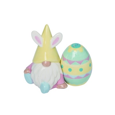 Transpac Easter Sitting Gnome and Egg Salt and Pepper Shaker Set of 2