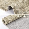 2'x6' Washable Runner Rug, Non-Slip Vintage Floral Low-Pile Carpet for Kitchen, Laundry, Entryway, Brown - 4 of 4