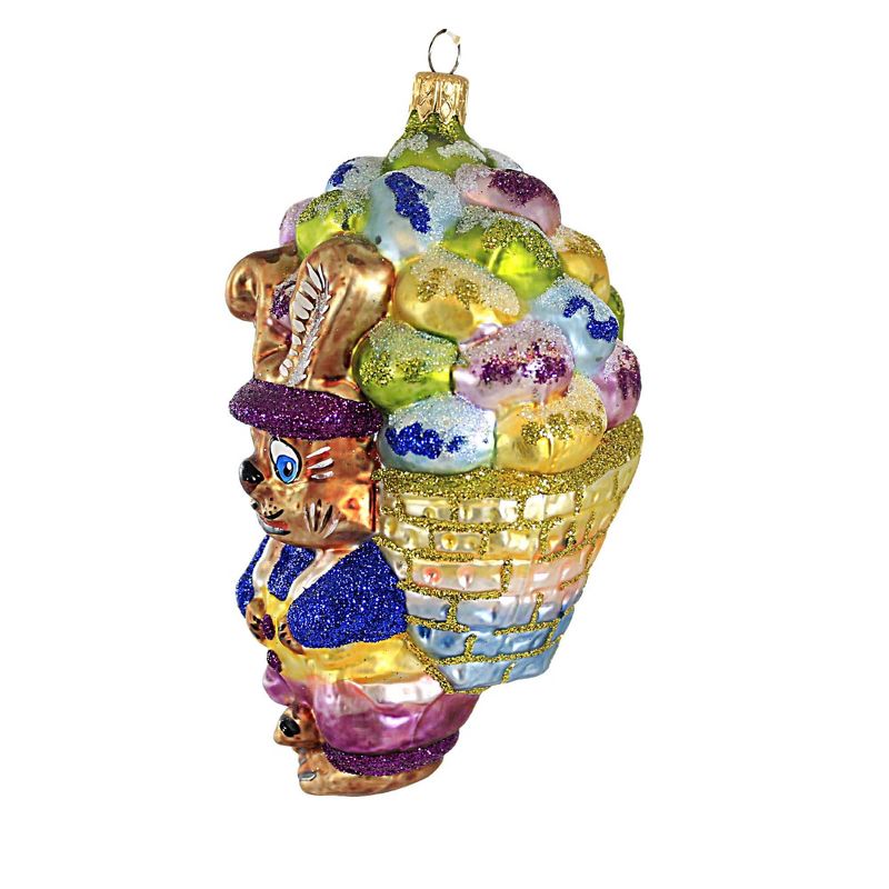 Larry Fraga Designs 6.0 Inch Delivering The Eggs Ornament Easter Bunny Basket Tree Ornaments, 2 of 4