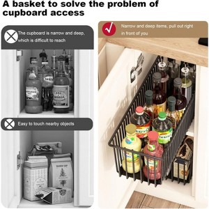 Pull Out Cabinet Organizer, 2Pcs Slide Out Drawers Multifunctional Sliding Pantry Shelves For Kitchen Base Cabinet Organization - 1 of 4