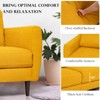 Tangkula 72" Fabric Sofa Couch Living Room Small Apartment Furniture w/ Wood Legs Yellow - 3 of 4