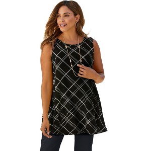 Jessica London Stretch Knit Sleeveless Swing Tunic - 1 of 2
