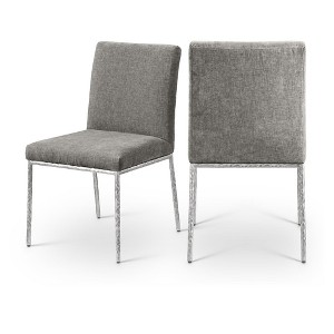 Meridina Furniture,Reeves Grey Chenille Fabric Upholstered Dining Side Chair, Set of 2 - 1 of 4