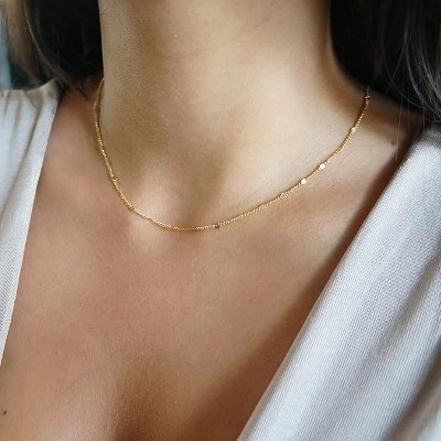 Satellite Choker Shining - HTUTWOO™ 3 Blue Beads Sparkle Chain Necklace, for Mother, Daughter, Sister, Friends and Everyday Wear