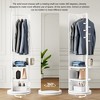 QingMoon 360° Rotating Full Length Mirror, Solid Wood Floor Mirror, with Coat Rack and Open Shelves for Living Room and Dressing Room - 4 of 4