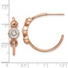 Chisel Stainless Steel Polished Rose IP-plated with Preciosa Crystal Hoop Earrings - 4 of 4