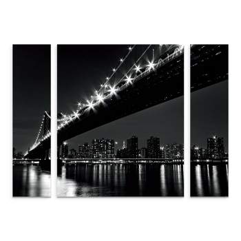 27"x33.5" Katherine Gendreau 'Manhattan Bridge' Multi Panel Decorative Wall Art set - Trademark Fine Art