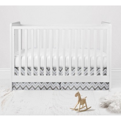 Bacati - MixNMatch Gray Zigzag Crib/Toddler ruffles/skirt