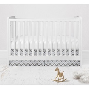 Bacati - MixNMatch Gray Zigzag Crib/Toddler ruffles/skirt - 1 of 3