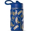 NBA Golden State Warriors 14oz Kids Stainless Steel Water Bottle With Straw Lid and Flexible Handle - 2 of 4