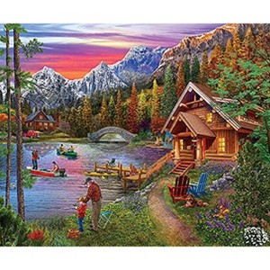 Sunsout Stone Bridge Lake 1000 pc   Jigsaw Puzzle 31591 - 1 of 4