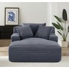 Cloudline Oversized Chaise Lounge Chair in Soft Corduroy, Modern Comfy Couch,Sleeper Sofabed for Living Room, Bedroom, No Assembly Required, Grey - 2 of 4