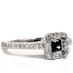 Pompeii3 1/2ct Princess Cut Semi Mount Engagement Ring Setting 14K White Gold - 1 of 4