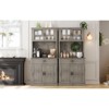 Large 71" Freestanding Pantry Cabinet - Tall Kitchen Storage with Microwave Stand, Doors and Shelves - 2 of 4