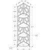 Kumasinova 60"/62" 4-Tier Corner Bookshelf,Black Metal Bookcase with Transitional Square Design/X-Design,Modern Book Shelves for Bedroom,Office - 3 of 4
