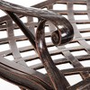 Patio Bench, Cast Aluminum Outdoor Bench With Meshed Pattern, Backrest, Antique Copper Finish Garden Bench For Backyard Deck Any Outdoor Furniture - 3 of 4