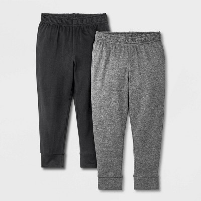Image of Toddler Boys' 2pk Jersey Jogger Pants - Cat & Jack™ Charcoal Gray/Black 2T