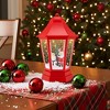 NAYSAYE 5.3 Ft Christmas Snow Globe Lantern, Musical Snowy Streetlamp 8 Tunes, Blowing Snow, Rotating Scene for Entryway, Porch, Red, 12.5"*12.5"*64" - 2 of 4