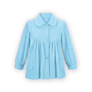 Collections Etc Soft Fleece Button Down Night Shirt with Pockets - Comfy Flattering Fit Over Pajamas or Nightgown - 1 of 4
