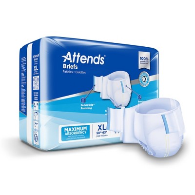 Attends Incontinence Briefs, Heavy Absorbency, Unisex, Xl, 20 Count, 3 ...