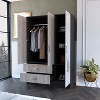 NicBex 71.12"H Armoire Wardrobe Closet Storage Cabinet with 3 Doors & Mirror & 2 Drawers for Bedroom, Gray - image 4 of 4