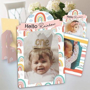 Big Dot of Happiness Hello Rainbow - Boho Baby Shower and Birthday Party 4x6 Picture Display - Paper Photo Frames - Set of 12 - 1 of 4