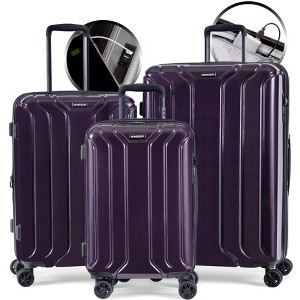 Nonstop New York Elite Lightweight Expandable 3 Piece spinner Luggage Set+ 3 packing cubes - 1 of 4