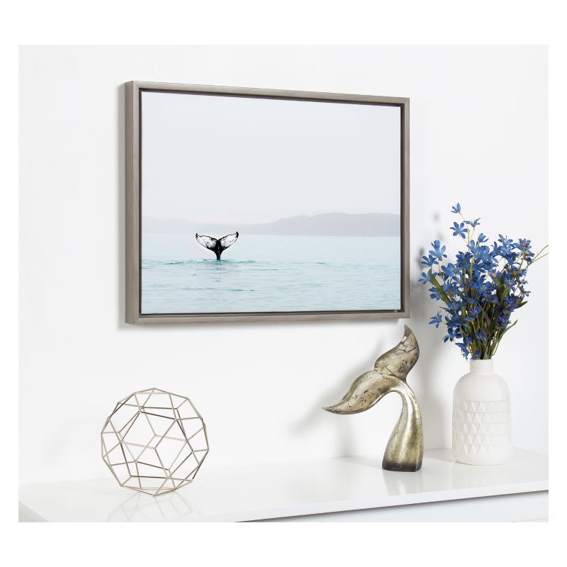 Sylvie Whale Tail In The Mist Framed Canvas by Amy Peterson Gray - Kate and Laurel, 5 of 6