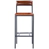 HomeRoots 32" Brown And Black Manufactured Wood And Iron Bar Chair - 4 of 4