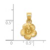 Black Bow Jewelry 14k Yellow Gold 3D Satin & Diamond Cut Hibiscus Pendant, 10mm (3/8 in) - 4 of 4