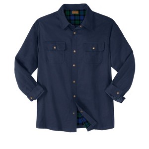 Boulder Creek by KingSize Men's Big & Tall Flannel-Lined Twill Shirt Jacket - 1 of 4