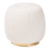Raelynn Boucle Upholstered and Metal Ottoman Ivory - Baxton Studio - 2 of 4
