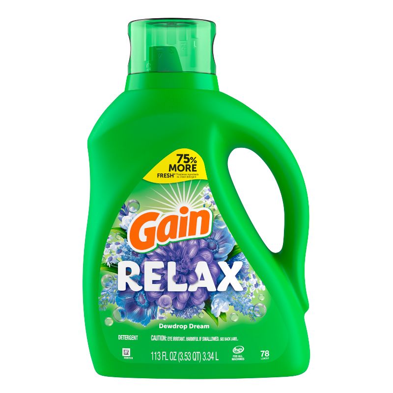 Gain Dewdrop Dream Relax HE Compatible Liquid Laundry Detergent Soap, 2 of 11